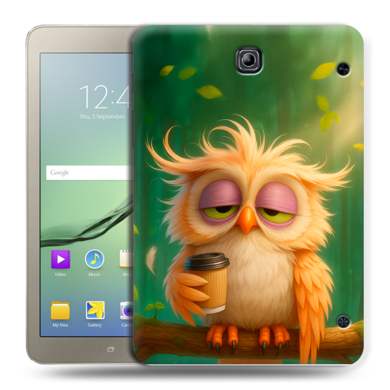 Силиконовый чехол на Samsung Galaxy Tab S2 8.0 с принтом сова Силиконовый чехол на Samsung Galaxy Tab S2 8.0 с принтом сова