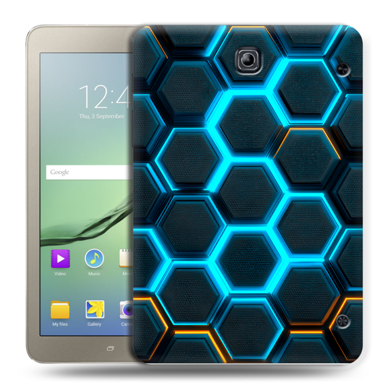 Силиконовый чехол на Samsung Galaxy Tab S2 8.0 с принтом Неоновые соты Силиконовый чехол на Samsung Galaxy Tab S2 8.0 с принтом Неоновые соты