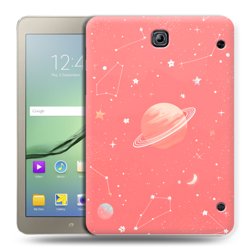 Силиконовый чехол на Samsung Galaxy Tab S2 8.0 с принтом Розовый космос Силиконовый чехол на Samsung Galaxy Tab S2 8.0 с принтом Розовый космос