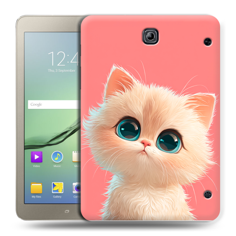 Силиконовый чехол на Samsung Galaxy Tab S2 8.0 с принтом Розовый котенок Силиконовый чехол на Samsung Galaxy Tab S2 8.0 с принтом Розовый котенок