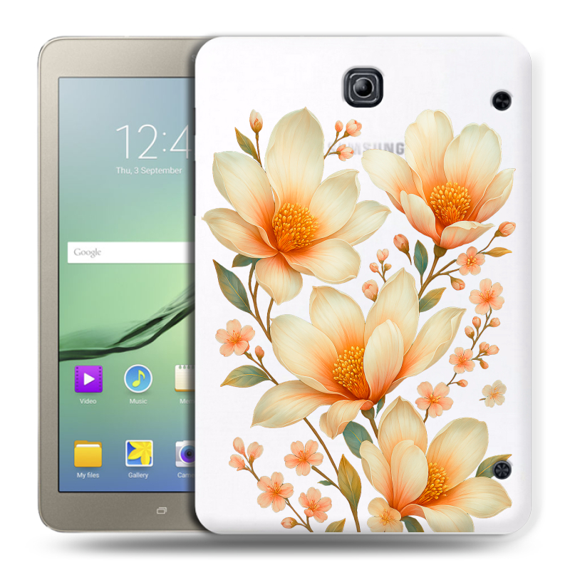 Силиконовый чехол на Samsung Galaxy Tab S2 8.0 с принтом Цветы Силиконовый чехол на Samsung Galaxy Tab S2 8.0 с принтом Цветы