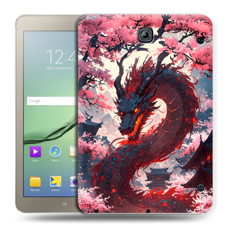Силиконовый чехол на Samsung Galaxy Tab S2 8.0 с принтом Дракон Японский Силиконовый чехол на Samsung Galaxy Tab S2 8.0 с принтом Дракон Японский