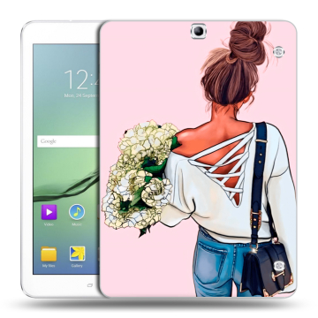 Силиконовый чехол на планшета Samsung Galaxy Tab S2 9.7 с принтом Девушка и букет Силиконовый чехол на планшета Samsung Galaxy Tab S2 9.7 с принтом Девушка и букет