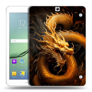 Силиконовый чехол на Samsung Galaxy Tab S2 9.7 с принтом Золотой дракон