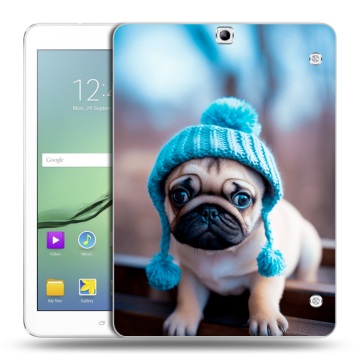 Силиконовый чехол на Samsung Galaxy Tab S2 9.7 с принтом Мопс в шапке Силиконовый чехол на Samsung Galaxy Tab S2 9.7 с принтом Мопс в шапке