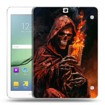 Силиконовый чехол на Samsung Galaxy Tab S2 9.7 с принтом Скелет и карты