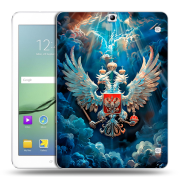 Силиконовый чехол на Samsung Galaxy Tab S2 9.7 с принтом Герб флаг России