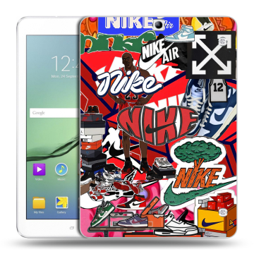 Силиконовый чехол на Samsung Galaxy Tab S2 9.7 с принтом Найк Nike яркий