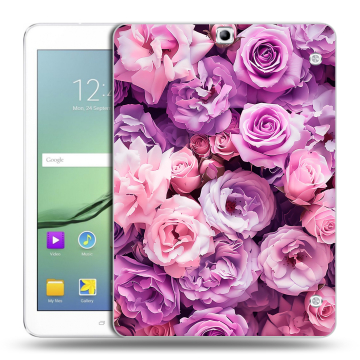 Силиконовый чехол на Samsung Galaxy Tab S2 9.7 с принтом лавандовые розы