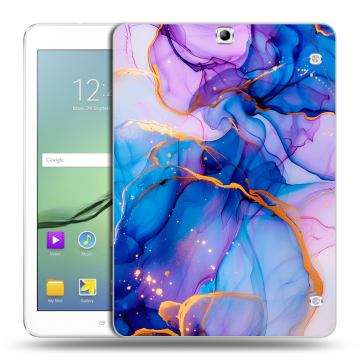 Силиконовый чехол на Samsung Galaxy Tab S2 9.7 с принтом синий мрамор Силиконовый чехол на Samsung Galaxy Tab S2 9.7 с принтом синий мрамор