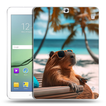 Силиконовый чехол на Samsung Galaxy Tab S2 9.7 с принтом Капибара Силиконовый чехол на Samsung Galaxy Tab S2 9.7 с принтом Капибара