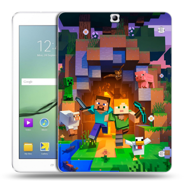 Силиконовый чехол на Samsung Galaxy Tab S2 9.7 с принтом Майнкрафт Minecraft