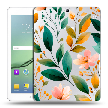Силиконовый чехол на Samsung Galaxy Tab S2 9.7 с принтом Цветы паттерн