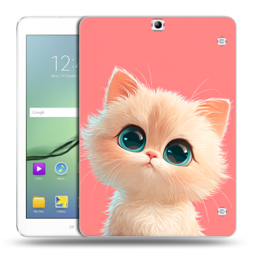 Силиконовый чехол на Samsung Galaxy Tab S2 9.7 с принтом Розовый котенок