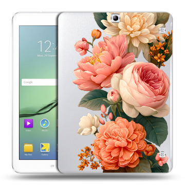 Силиконовый чехол на Samsung Galaxy Tab S2 9.7 с принтом цветы