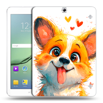 Силиконовый чехол на Samsung Galaxy Tab S2 9.7 с принтом корги
