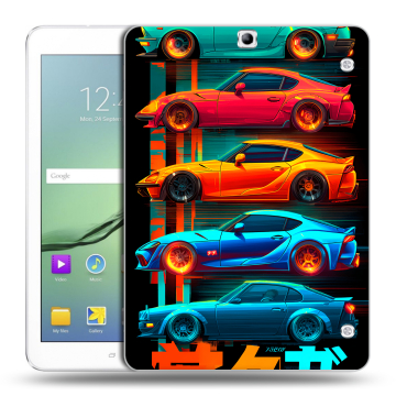 Силиконовый чехол на Samsung Galaxy Tab S2 9.7 с принтом машины тачки