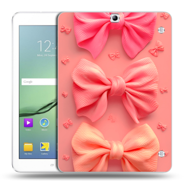 Силиконовый чехол на Samsung Galaxy Tab S2 9.7 с принтом Розовые бантики