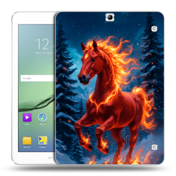 Силиконовый чехол на Samsung Galaxy Tab S2 9.7 с принтом Новый год коня