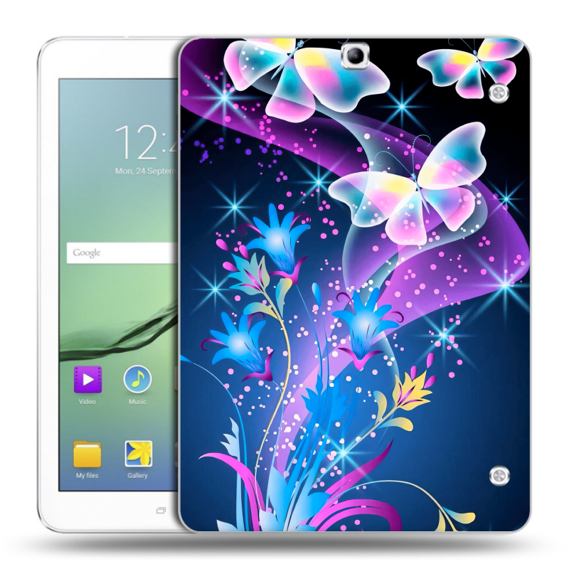 Силиконовый чехол на Samsung Galaxy Tab S2 9.7 с принтом Бабочки Силиконовый чехол на Samsung Galaxy Tab S2 9.7 с принтом Бабочки