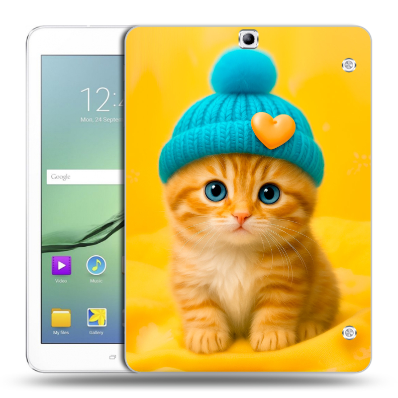 Силиконовый чехол на Samsung Galaxy Tab S2 9.7 с принтом Котенок в шапке Силиконовый чехол на Samsung Galaxy Tab S2 9.7 с принтом Котенок в шапке