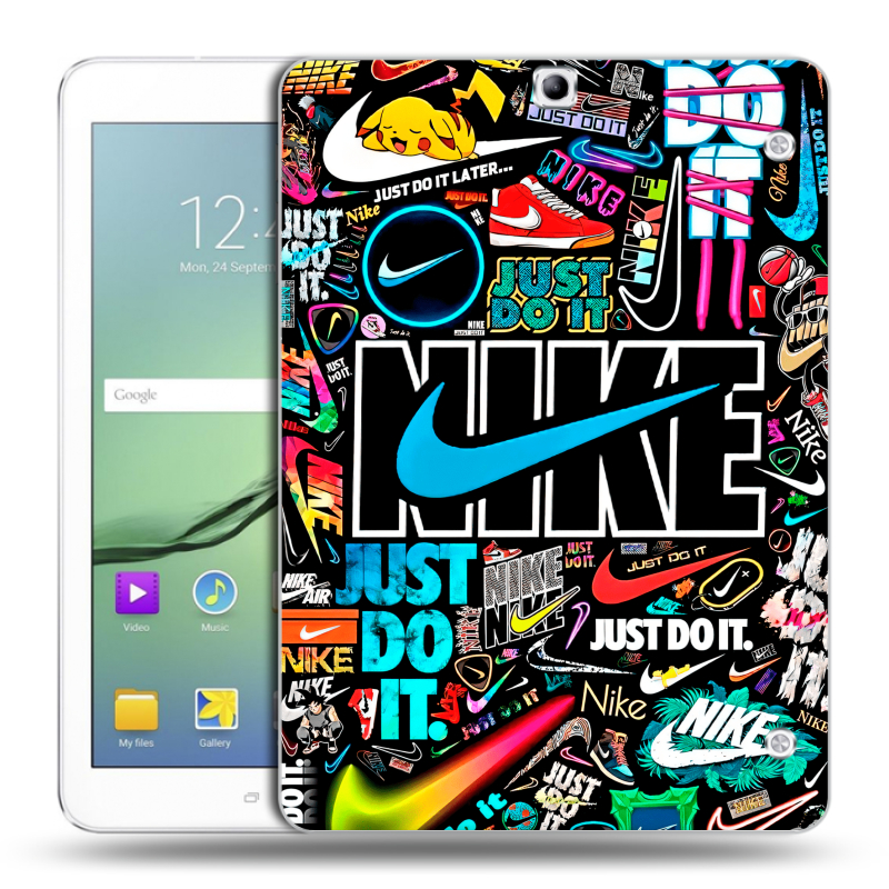 Силиконовый чехол на Samsung Galaxy Tab S2 9.7 с принтом найк nike черный Силиконовый чехол на Samsung Galaxy Tab S2 9.7 с принтом найк nike черный