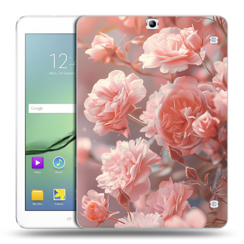 Силиконовый чехол на Samsung Galaxy Tab S2 9.7 с принтом Розовые розы Силиконовый чехол на Samsung Galaxy Tab S2 9.7 с принтом Розовые розы