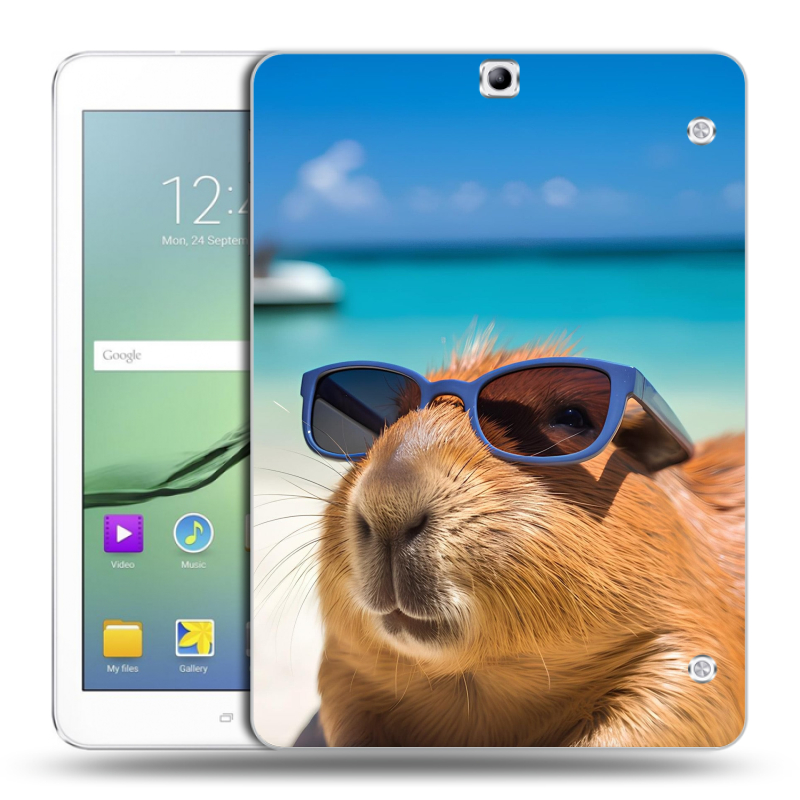 Силиконовый чехол на Samsung Galaxy Tab S2 9.7 с принтом Капибара Силиконовый чехол на Samsung Galaxy Tab S2 9.7 с принтом Капибара