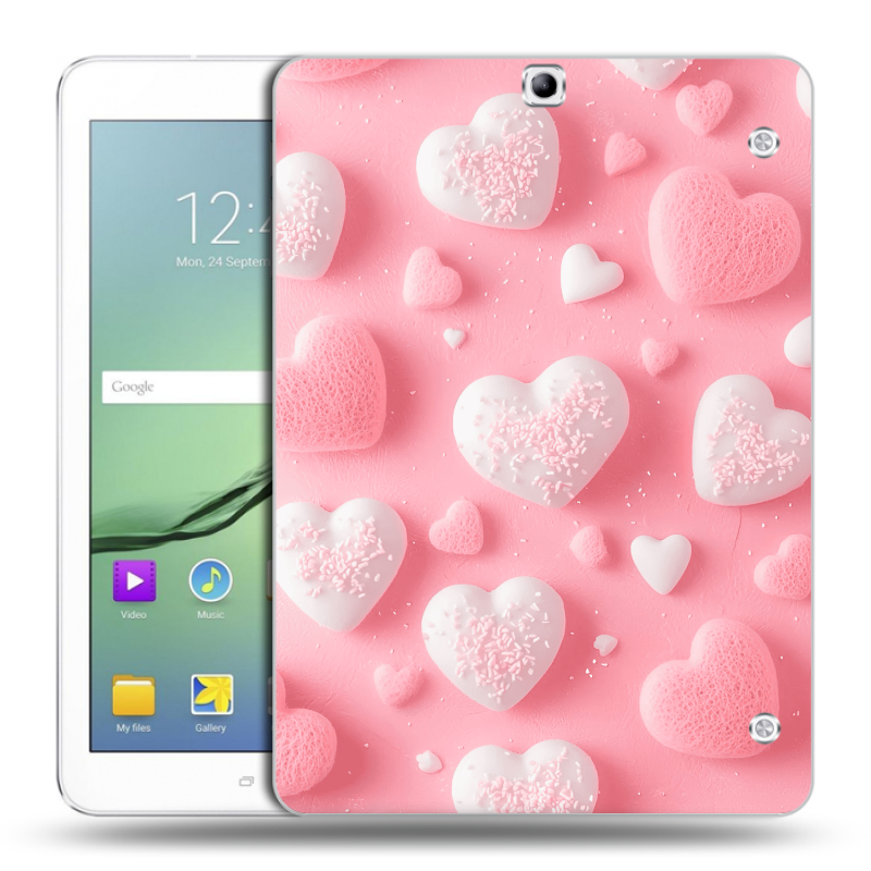 Силиконовый чехол на планшета Samsung Galaxy Tab S2 9.7 с принтом Сердечки Силиконовый чехол на планшета Samsung Galaxy Tab S2 9.7 с принтом Сердечки