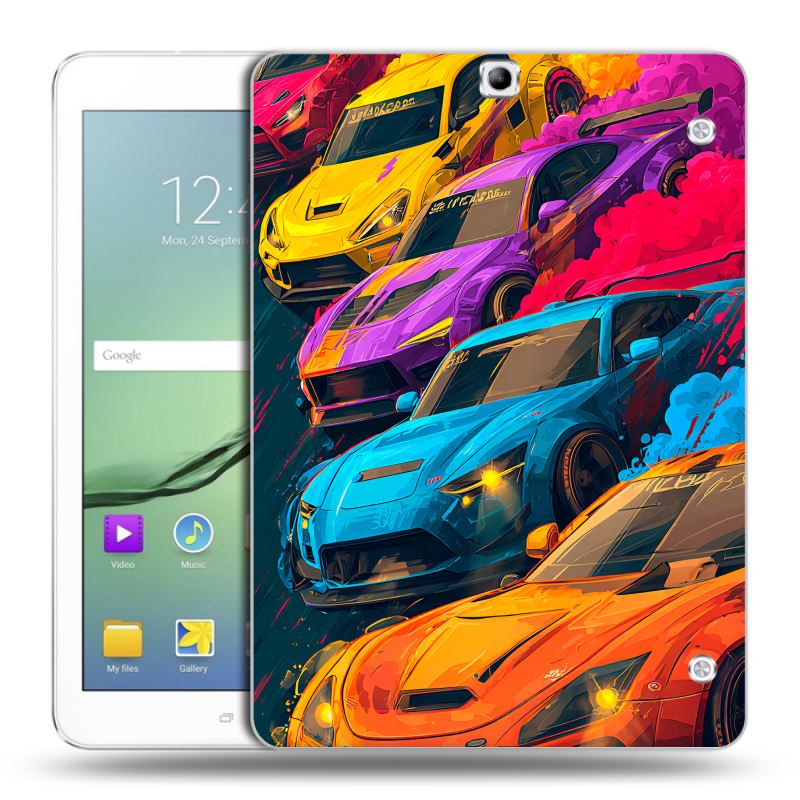 Силиконовый чехол на Samsung Galaxy Tab S2 9.7 с принтом Тачки Силиконовый чехол на Samsung Galaxy Tab S2 9.7 с принтом Тачки