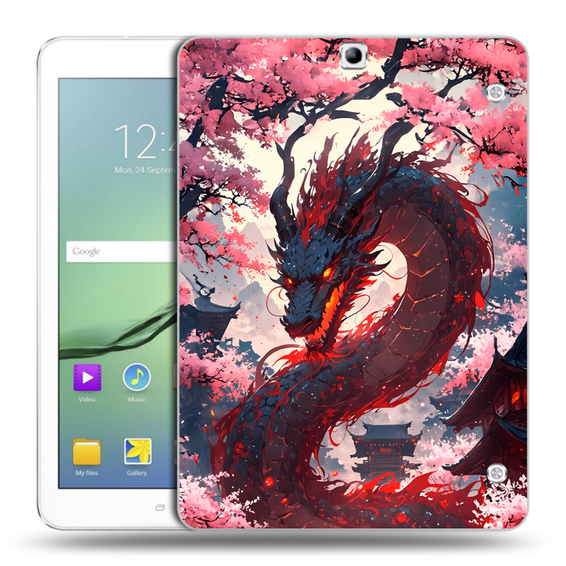 Силиконовый чехол на Samsung Galaxy Tab S2 9.7 с принтом Дракон Японский Силиконовый чехол на Samsung Galaxy Tab S2 9.7 с принтом Дракон Японский