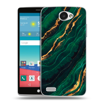 Пластиковый чехол на LG Max с принтом Мрамор зеленое золото Пластиковый чехол на LG Max с принтом Мрамор зеленое золото