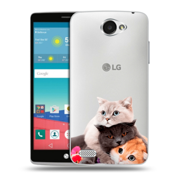 Пластиковый чехол на LG Max с принтом Кошки Пластиковый чехол на LG Max с принтом Кошки