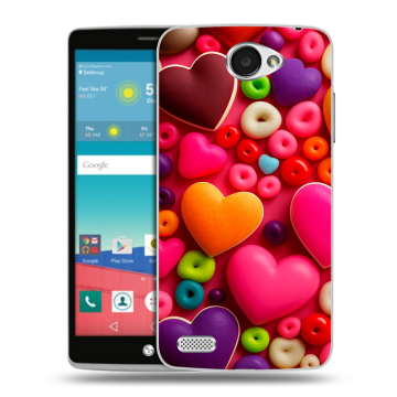 Пластиковый чехол на LG Max с принтом Сердечки Пластиковый чехол на LG Max с принтом Сердечки