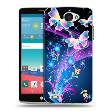 Пластиковый чехол на LG Max с принтом Бабочки Пластиковый чехол на LG Max с принтом Бабочки