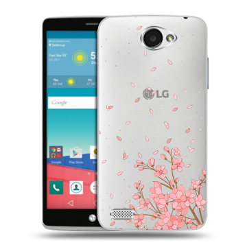 Пластиковый чехол на LG Max с принтом Ветка сакуры
