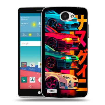 Пластиковый чехол на LG Max с принтом Гоночные машины