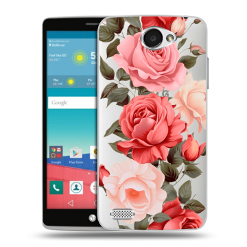Пластиковый чехол на LG Max с принтом Розы