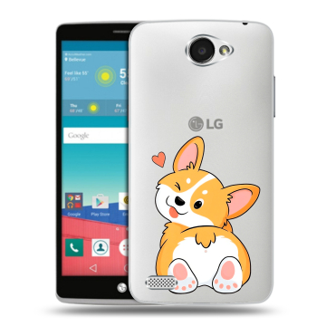 Пластиковый чехол на LG Max с принтом Корги