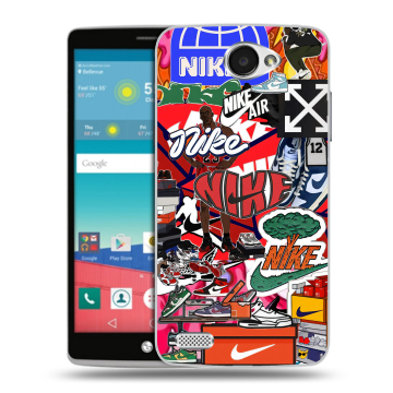 Пластиковый чехол на LG Max с принтом Найк Nike яркий
