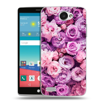 Пластиковый чехол на LG Max с принтом лавандовые розы