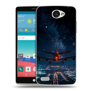 Пластиковый чехол на LG Max с принтом самолет