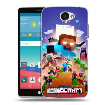 Пластиковый чехол на LG Max с принтом Майнкрафт Minecraft