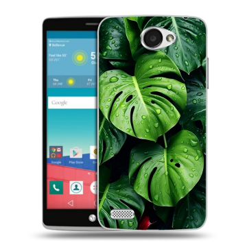 Пластиковый чехол на LG Max с принтом Листья