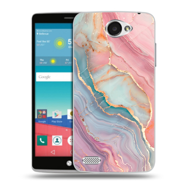 Пластиковый чехол на LG Max с принтом розовый мрамор Пластиковый чехол на LG Max с принтом розовый мрамор