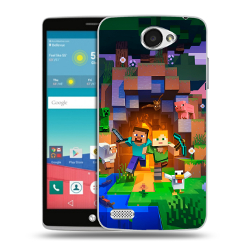 Пластиковый чехол на LG Max с принтом Майнкрафт Minecraft