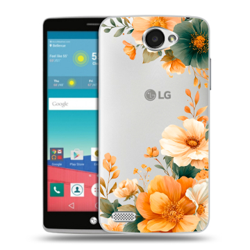 Пластиковый чехол на LG Max с принтом Цветы принт