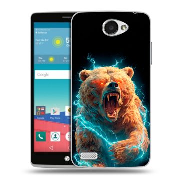 Пластиковый чехол на LG Max с принтом Медведь