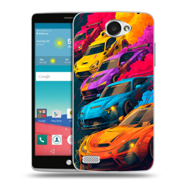 Пластиковый чехол на LG Max с принтом Тачки