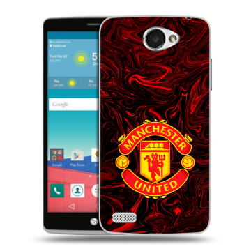 Пластиковый чехол на LG Max с принтом Manchester United